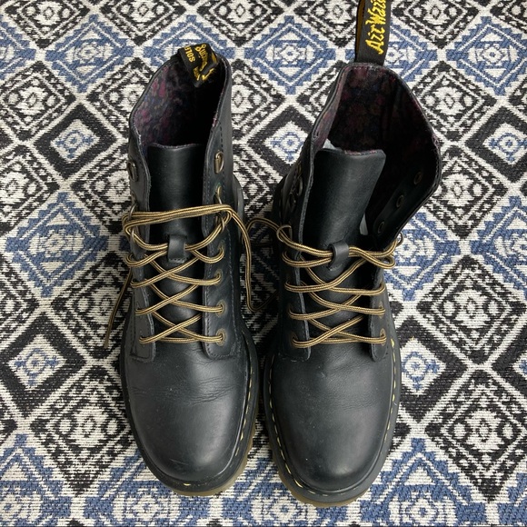 Dr. Martens Luana Black Leather Combat Boots Doc Martens - Picture 8 of 12
